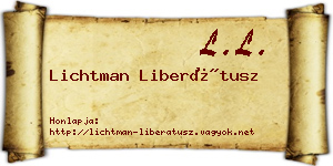 Lichtman Liberátusz névjegykártya